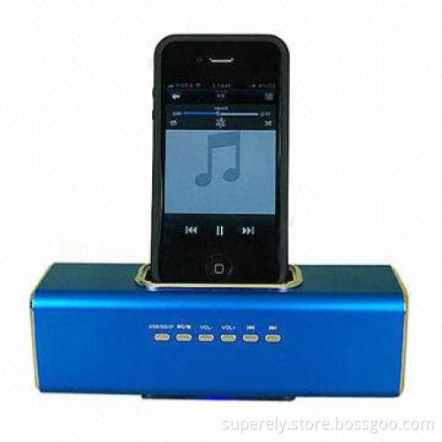Portable Speaker for Mobile Phone and MP4 Player, Built-in Lithium Battery, Multi-color